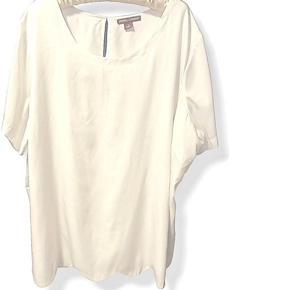 Jessica London vintage Women's Plus Size White Blouse with Scalloped bot… - Picture 3 of 11